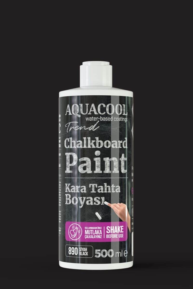 Aquacool Trend Kara Tahta Boyası – Su Bazlı Tebeşirle Yazılabilir Boya – 890 Siyah 500ml