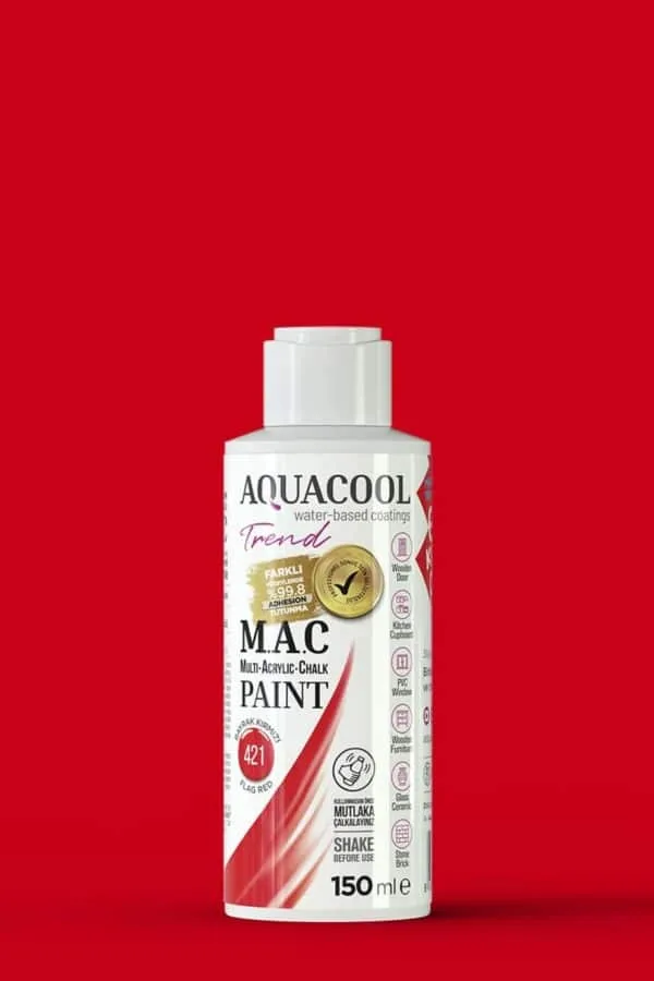 Aquacool Trend MAC Boya  - 150ml - 421 Bayrak Kırmızı
