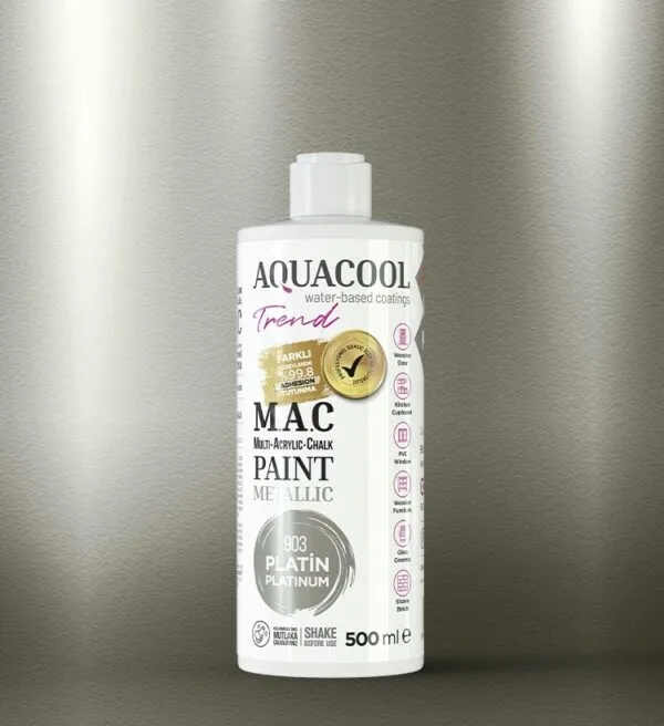 Aquacool Trend MAC boya metalik 903 Platin 500ml