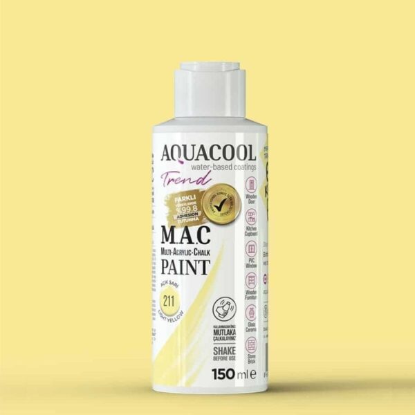 Aquacool Trend MAC Boya 150ml 211 Açık Sarı (Su bazlı)
