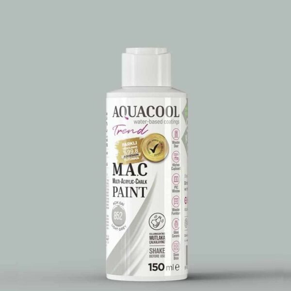 Aquacool Trend MAC Boya 150ml 852 Açık Gri (Su Bazlı)
