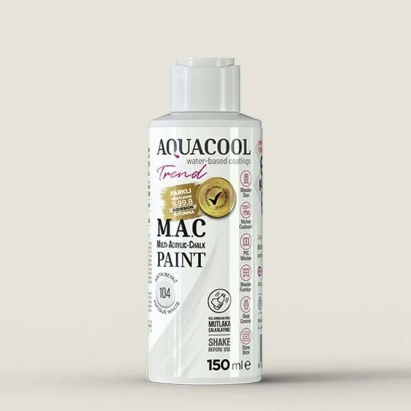 Aquacool Trend MAC Boya 150ml - 104 Antik Beyaz
