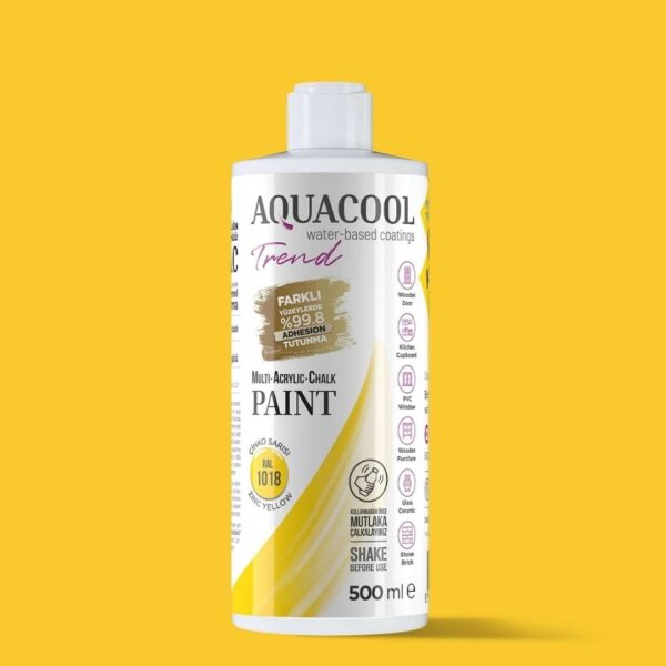 Su Bazlı Aquacool Trend MAC Boya RAL 1018 Çinko Sarısı - 500 ml