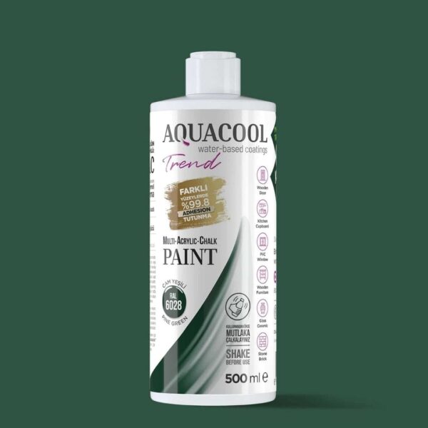 Aquacool Trend MAC Boya RAL 6028 Çam Yeşili - 500 ml ambalajı (Su Bazlı)
