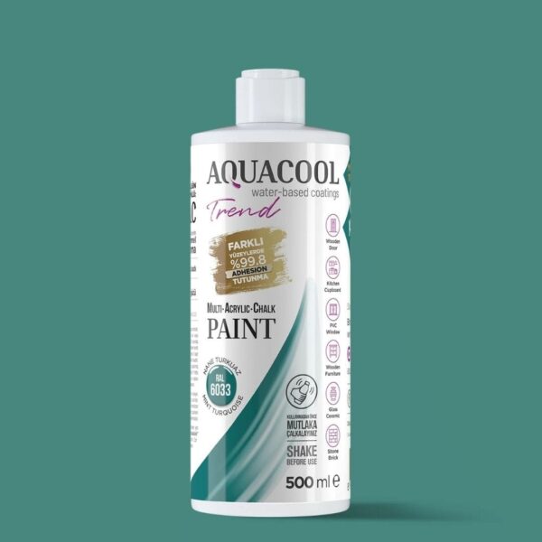 Aquacool Trend MAC Boya RAL 6033 Nane Turkuaz renk seçeneği - 500 ml ambalajı
