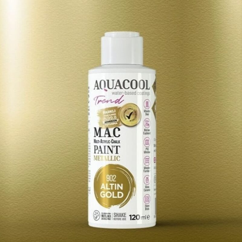 Aquacool Trend Metalik Boya 120ml 902 Altın