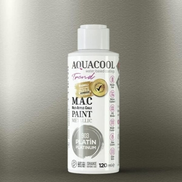 Aquacool Trend Metalik Boya 903 Platin 120ml