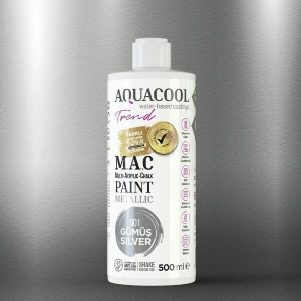 Aquacool Trend Metalik Boya 901 Gümüş 500ml