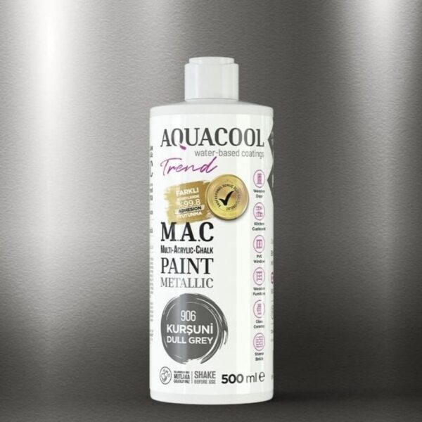 Aquacool Trend Metalik Boya 906 Kurşuni 500ml