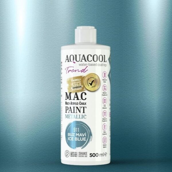 Aquacool Trend Metalik Boya 911 Buz Mavisi 500ml
