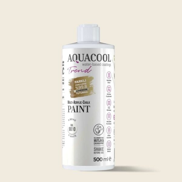 Aquacool Trend MAC Boya RAL 9010 P. Beyaz - 500 ml ambalajı