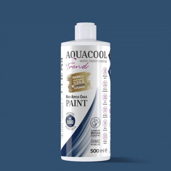 Aquacool Trend MAC Boya RAL 5000 Mor Mavi - 500 ml ambalajı