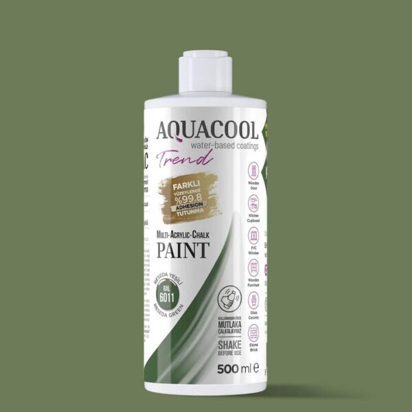 Aquacool Trend MAC Boya RAL 6011 Reseda Yeşili - 500 ml ambalajı