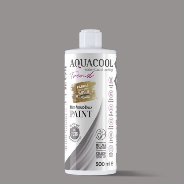 Aquacool Trend MAC Boya RAL 7036 Platin Gri - 500 ml (Su Bazlı)