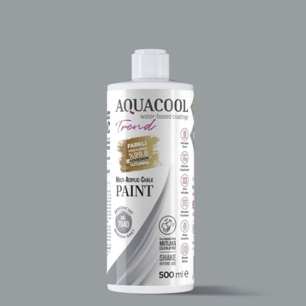Aquacool Trend MAC Boya RAL 7040 Pencere Gri - 500 ml (Su Bazlı)