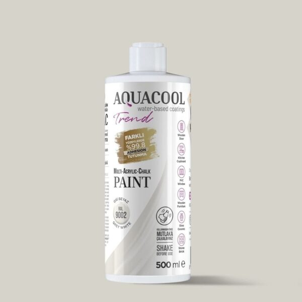 Aquacool Trend MAC Boya RAL 9002 Gri Beyaz - 500 ml ambalajı