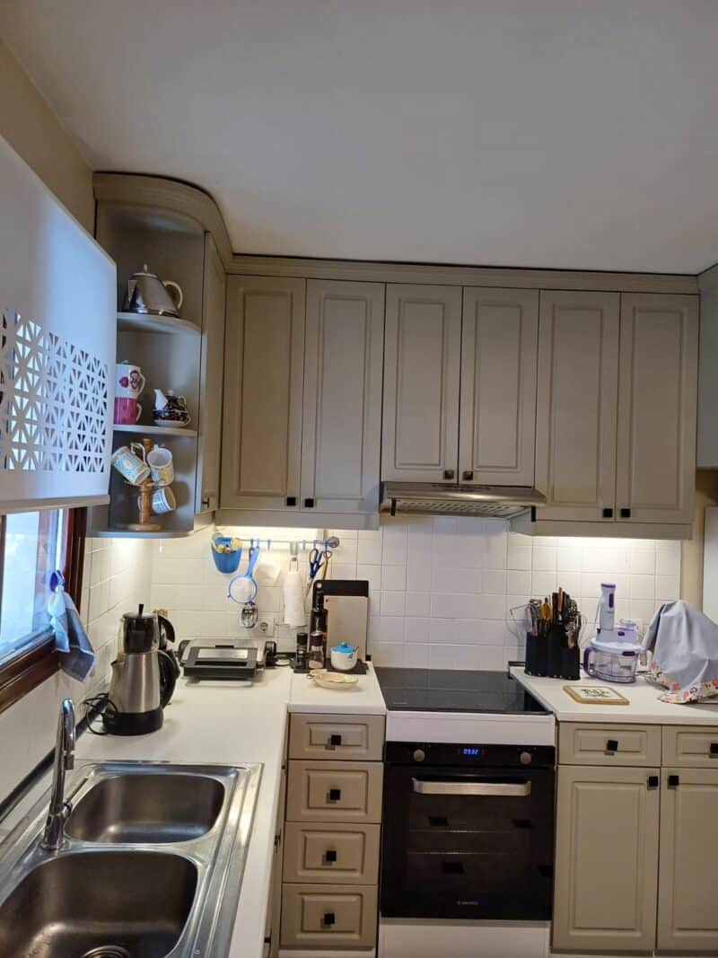 Aquacool Trend Mac boya Ral 7032 Çakıl Gri mutfak dolabı boyama