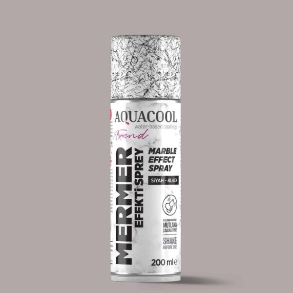 Aquacool Trend Mermer Efekt Spreyi Siyah Black 200ml