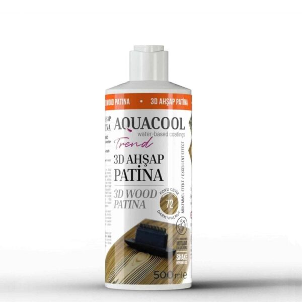 Aquacool Trend Patina 72 Koyu Ceviz 500ml - 3D Ahşap Patina