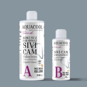 Aquacool Trend Kokusuz Sararmaz Sıvı Cam 500gr A bileşeni ve 175g B bileşeni seti