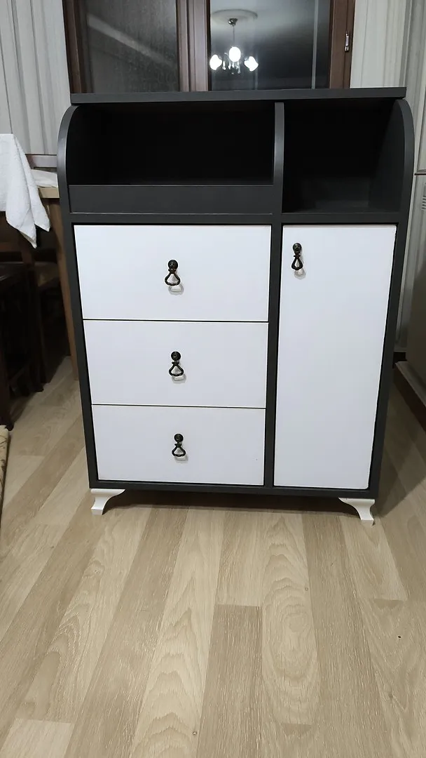 Aquacool 881 antrasit gri ile boyanmış sehpa